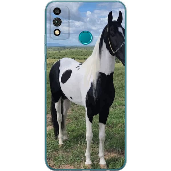 Honor 9X Lite Gjennomsiktig deksel Heste Magi - stilisert hest i en rolig fargepalett