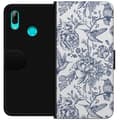 Miniatyrbillede 1 af 3: Huawei P smart 2019 Tegnebogsetui Blomster & Fugle - Romantisk Vintage-stil Mønster