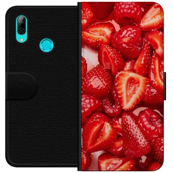 Huawei P smart 2019 Lompakkokotelo Mansikkakuviointi - makea motiivi kesäfiiliksellä