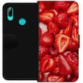 Pikkukuva 1 / 3: Huawei P smart 2019 Lompakkokotelo Mansikkakuviointi - makea motiivi kesäfiiliksellä