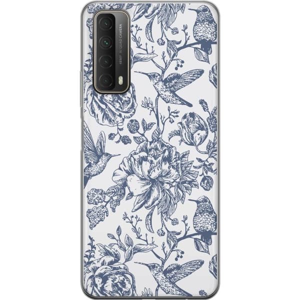 Huawei P smart 2021 Gennemsigtig cover Blomster & Fugle - Romantisk Vintage-stil Mønster