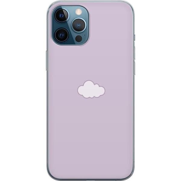 Apple iPhone 12 Pro Max Gjennomsiktig deksel Lilla Sky - minimalistisk sky på en lilla bakgrunn