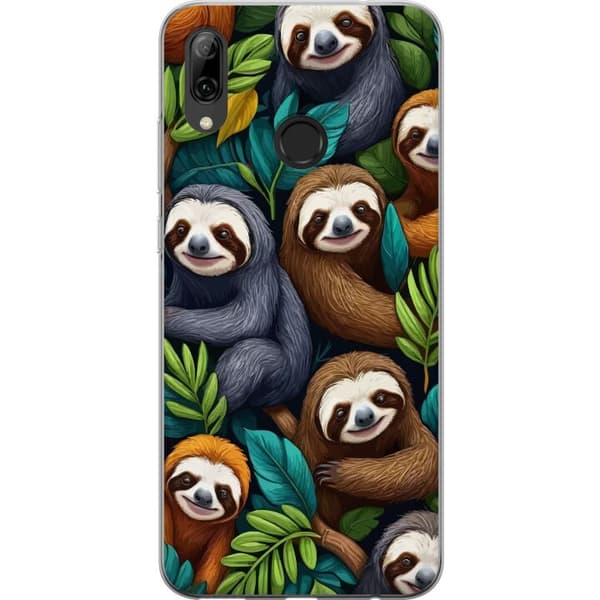 Huawei P smart 2019 Gennemsigtig cover Sengångarstil - afslappet motiv med sød dovendyr