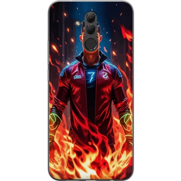 Huawei Mate 20 lite Läpinäkyvä kuori Ronaldo Inferno - jalkapallolegenda liekeissä