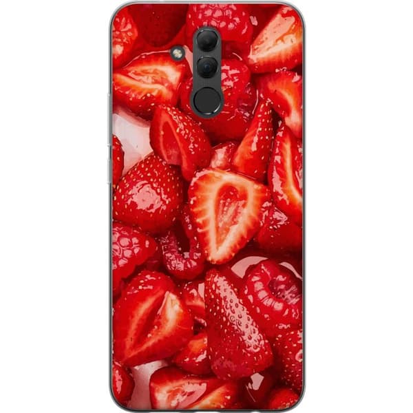 Huawei Mate 20 lite Läpinäkyvä kuori Mansikkakuviointi - makea motiivi kesäfiiliksellä