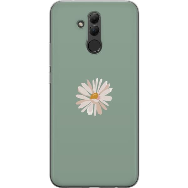 Huawei Mate 20 lite Läpinäkyvä kuori Vihreä Minimalikukka - tyylikäs kukka vihreällä taustalla