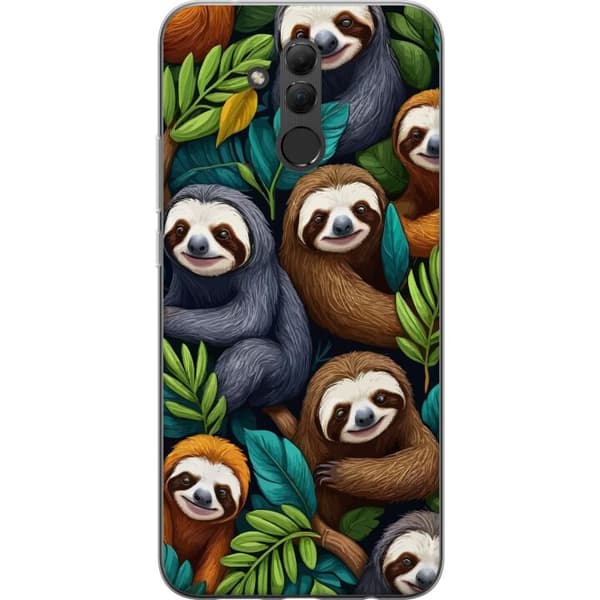 Huawei Mate 20 lite Läpinäkyvä kuori Sengångarstil - rentoutunut muotoilu söpöllä laiskiaalla
