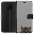 Miniatyrbillede 1 af 3: Huawei Mate 20 Pro Tegnebogsetui Grå Katteblik - stilfuld kat design med grå baggrund