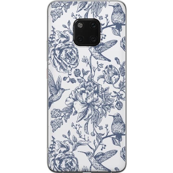 Huawei Mate 20 Pro Gennemsigtig cover Blomster & Fugle - Romantisk Vintage-stil Mønster