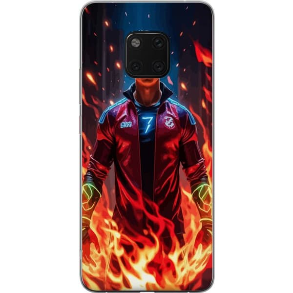 Huawei Mate 20 Pro Gennemsigtig cover Ronaldo Inferno - fodboldhelt i flammer