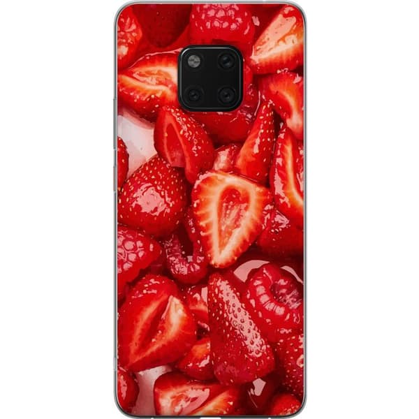 Huawei Mate 20 Pro Gennemsigtig cover Jordbærmønster - sødt motiv med sommerstemning