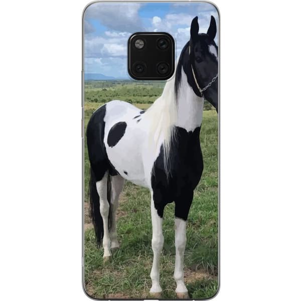 Huawei Mate 20 Pro Gennemsigtig cover Hestemagi - stiliseret hest i en rolig farveskala
