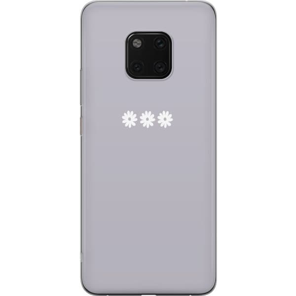 Huawei Mate 20 Pro Gennemsigtig cover Lilla Blomminimalisme - stilfuldt blomstermotiv på lilla baggrund