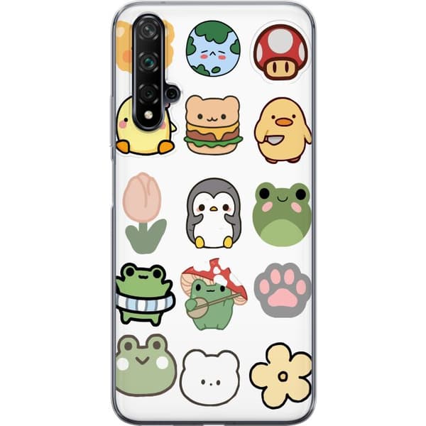 Huawei nova 5T Genomskinligt Skal Kawaii Friends – söta figurer i japansk stil