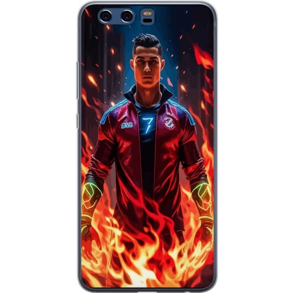 Huawei P10 Gennemsigtig cover Ronaldo Inferno - fodboldhelt i flammer