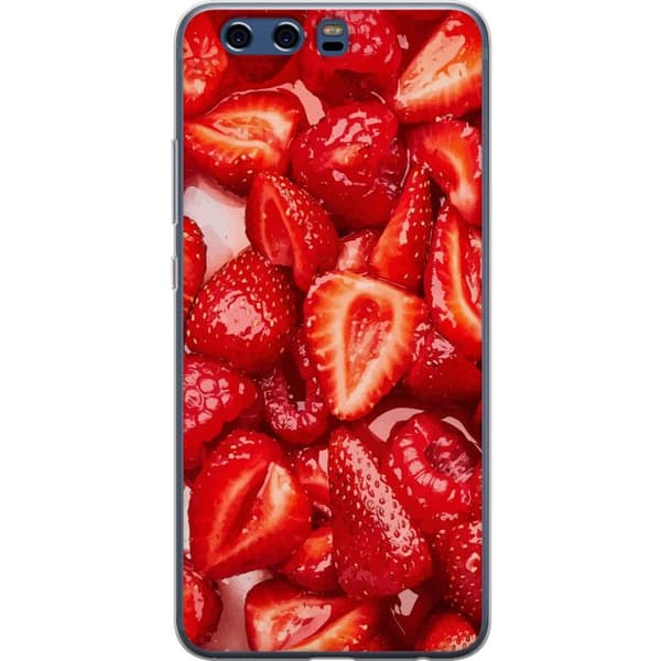 Huawei P10 Läpinäkyvä kuori Mansikkakuviointi - makea motiivi kesäfiiliksellä