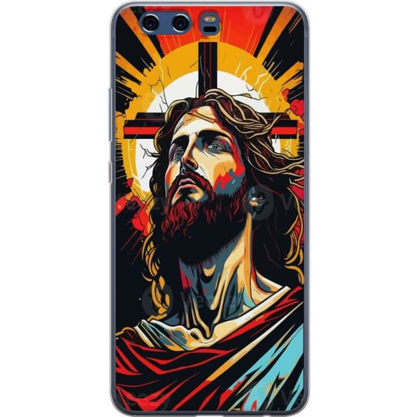 Huawei P10 Läpinäkyvä kuori Jeesus ja Kortti - uskonnollinen motiivi syvällä symboliikalla