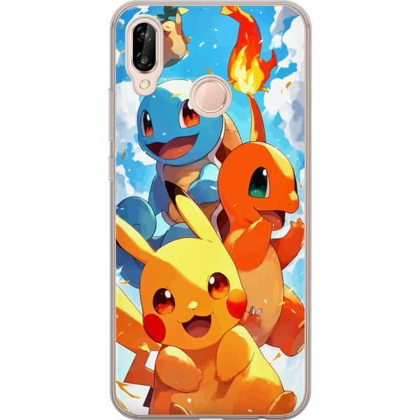 Huawei P20 lite Gennemsigtig cover Pocket Creatures - inspireret af Pokémon uden at nævne navnet