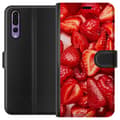 Miniatyrbillede 1 af 3: Huawei P20 Pro Tegnebogsetui Jordbærmønster - sødt motiv med sommerstemning