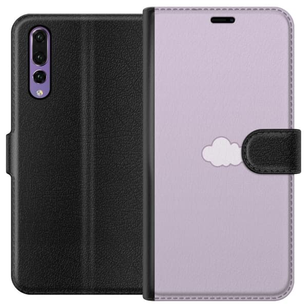 Huawei P20 Pro Lompakkokotelo Lila Pilvi - minimalistinen pilvi lila taustalla