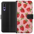 Miniatyrbilde 1 av 3: Huawei P20 Pro Lommeboketui Jordbærdrømmer - Retro-stil jordbærmønster