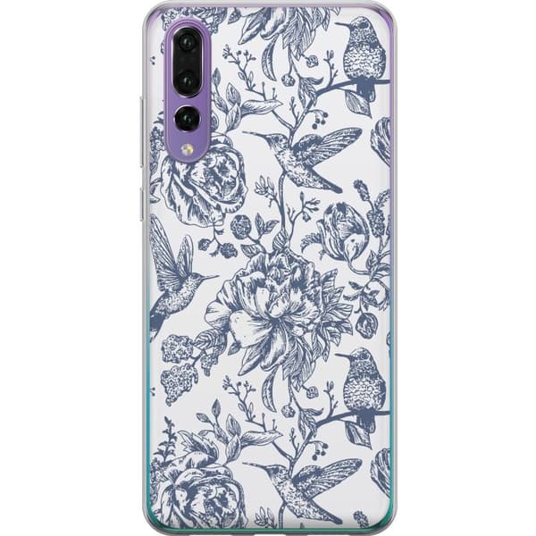 Huawei P20 Pro Gjennomsiktig deksel Blomster & Fugler - Romantiskt Vintage-stil Mønster
