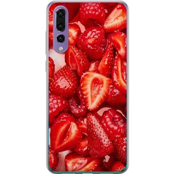 Huawei P20 Pro Gjennomsiktig deksel Jordbærmønster - søtt motiv med sommerfølelse
