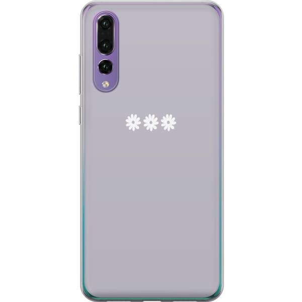 Huawei P20 Pro Gjennomsiktig deksel Lilla Blomminimalisme - stilig blomstermotiv på lilla bakgrunn