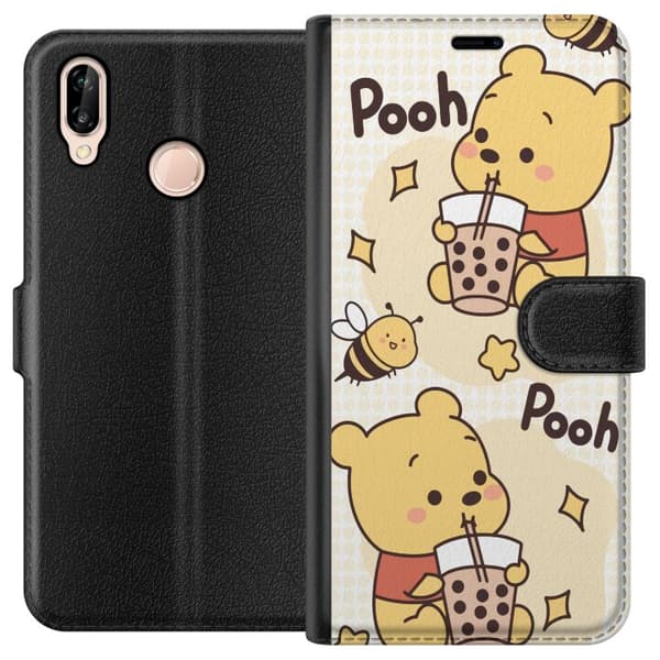 Huawei P20 lite Lompakkokotelo Nalle Pooh - klassinen karhumotiivi uudessa tulkinnassa
