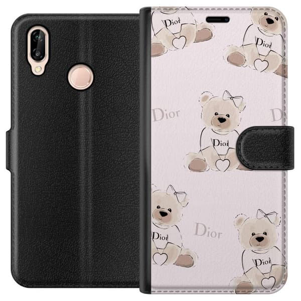 Huawei P20 lite Plånboksfodral Teddy Dior Vibes – lyxig nalle i fashionstil