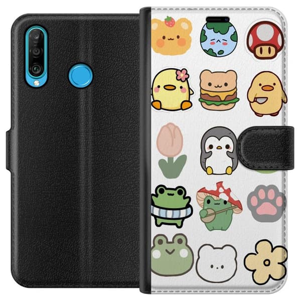 Huawei P30 lite Tegnebogsetui Kawaii Friends