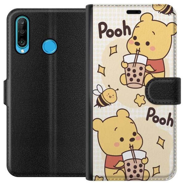 Huawei P30 lite Lommeboketui Nalle Pooh stil - klassisk bjørnemotiv i en ny tolkning