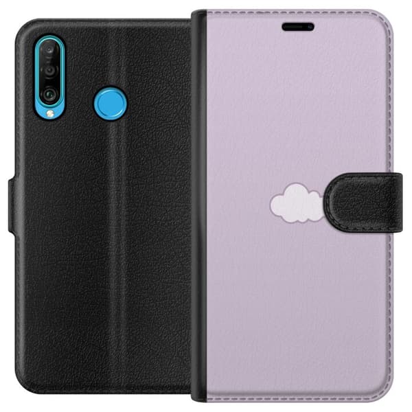 Huawei P30 lite Lommeboketui Lilla Sky - minimalistisk sky på en lilla bakgrunn