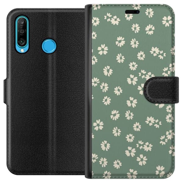 Huawei P30 lite Tegnebogsetui Blomsterdrøm - Farverigt Blomstermønster
