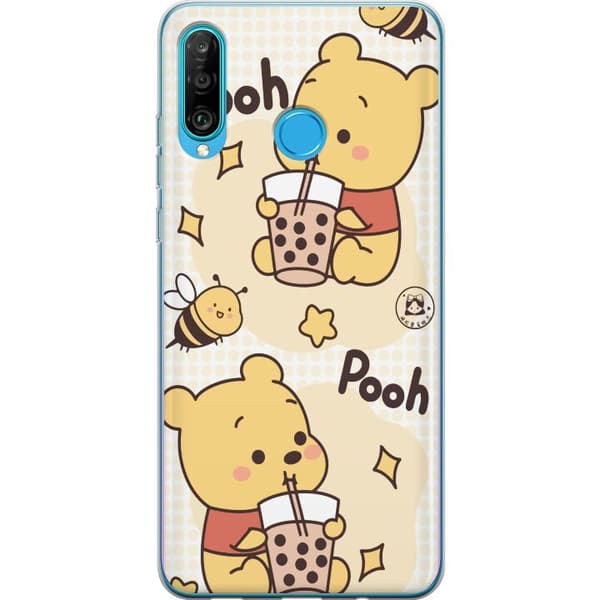 Huawei P30 lite Gjennomsiktig deksel Nalle Pooh stil - klassisk bjørnemotiv i en ny tolkning