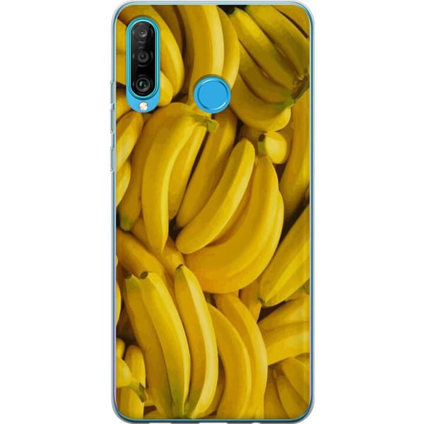 Huawei P30 lite Läpinäkyvä kuori Banaani kuvio