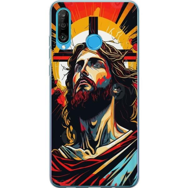 Huawei P30 lite Genomskinligt Skal Jesus & Kort – religiöst motiv med djup symbolik