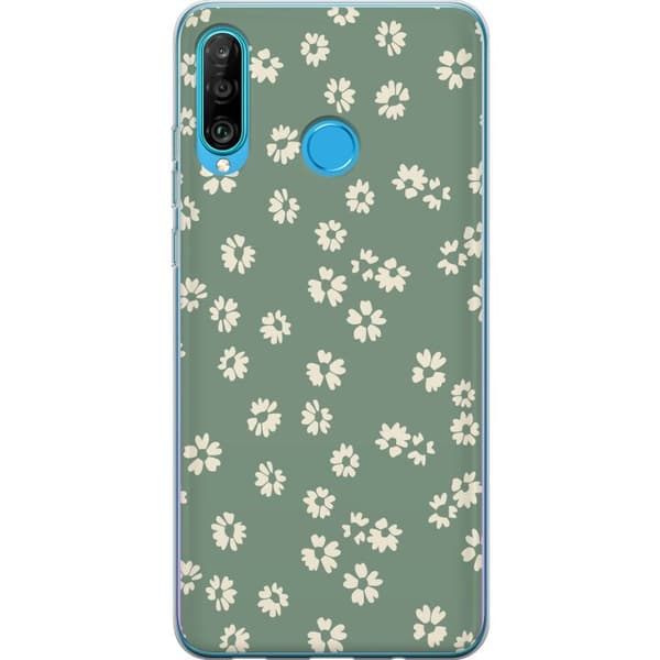 Huawei P30 lite Gennemsigtig cover Blomsterdrøm - Farverigt Blomstermønster