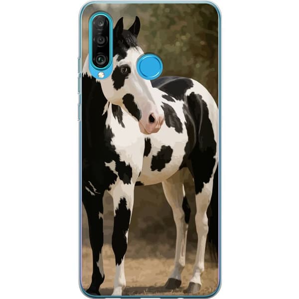 Huawei P30 lite Gennemsigtig cover Smuk Hest - elegant illustration af hestemotiv
