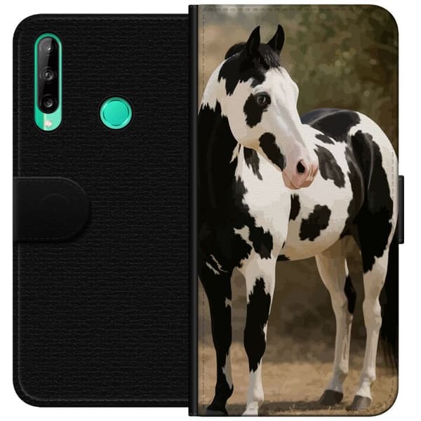 Huawei P40 lite E Lommeboketui Vakker Hest - elegant illustrasjon av hestemotiv
