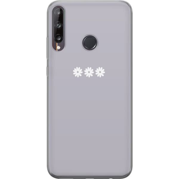 Huawei P40 lite E Gjennomsiktig deksel Lilla Blomminimalisme - stilig blomstermotiv på lilla bakgrunn