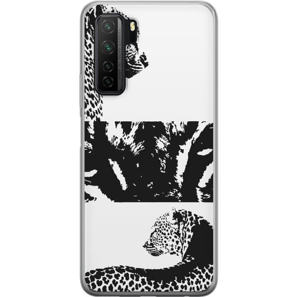 Huawei P40 lite 5G Gjennomsiktig deksel Leopard Faces