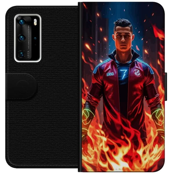 Huawei P40 Pro Plånboksfodral Ronaldo Inferno – fotbollshjälte i eldflammor