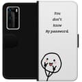 Miniatyrbild 1 av 3: Huawei P40 Pro Plånboksfodral You Don’t Know My Password – edgy textmotiv med attityd