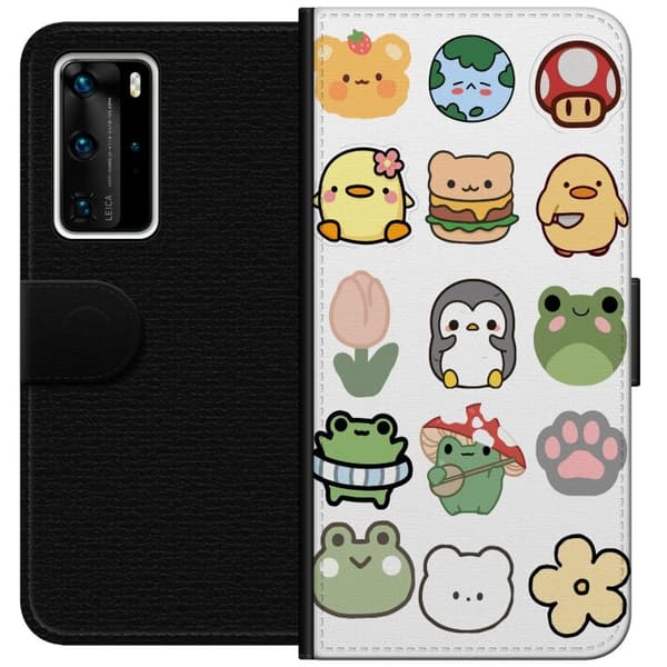 Huawei P40 Pro Plånboksfodral Kawaii Friends – söta figurer i japansk stil