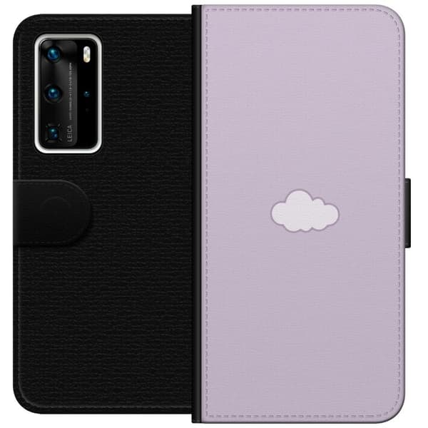 Huawei P40 Pro Lommeboketui Lilla Sky - minimalistisk sky på en lilla bakgrunn