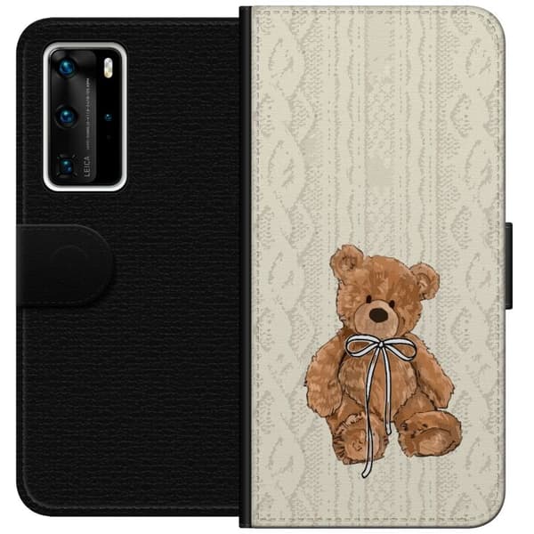 Huawei P40 Pro Plånboksfodral Liten Nalle – klassisk nalle i enkel design
