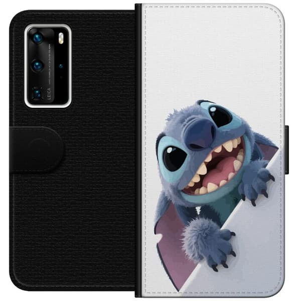 Huawei P40 Pro Plånboksfodral Happy Stitch – glad figur med charmig uttryck