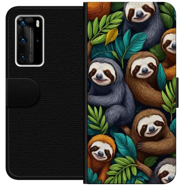 Huawei P40 Pro Plånboksfodral Sengångarstil – avslappnat motiv med söt sengångare