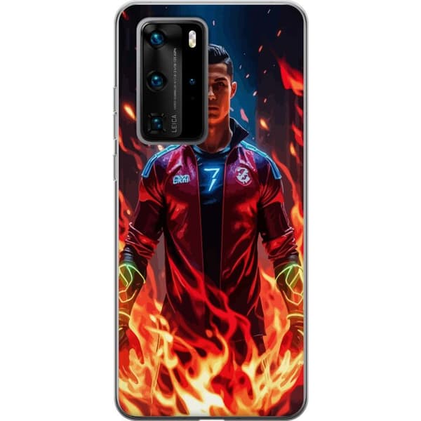 Huawei P40 Pro Genomskinligt Skal Ronaldo Inferno – fotbollshjälte i eldflammor